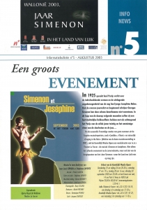 «Jaar Simenon» 5号 2003/8