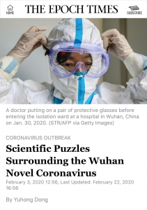 Scientific Puzzles Surrounding the Wuhan Novel Coronavirus