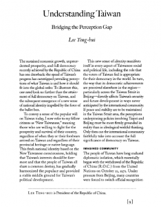 "Understanding Taiwan: Bridging the Perception Gap",  Foreign Affairs Vol. 78, No. 6