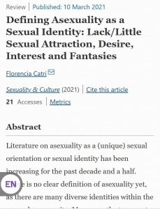 Defining Asexuality as a Sexual Identity: Lack/Little Sexual Attraction, Desire, Interest and Fantas