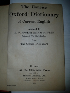 The Concise Oxford Dictionary of Current English