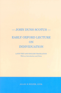 Early Oxford Lecture on Individuation