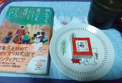 悩んでも迷っても道はひとつ: マリ共和国の女性たちと共に生きた自立活動三〇年の軌跡 >> https://bookmeter.com/books/21804303

かかりつけの歯科の待合室に、貸出OKの本棚があり、そこから借りてきました。先日も国境なき医師団の一員として海外でボランティアをしてきた女性の話を直に聞くことができ、日本と海外の差を強く感じました。
自然災害は厳しいものがあるけれど、平和な生活が送れる日本に住んでいることは幸せなのだろうと、羊羹を食べながらしみじみと想いました。
