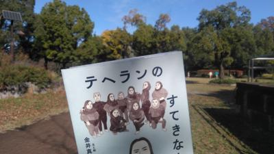 天気が良いので大きな公園で読書。今日のお供は、金井真紀さんの「テヘランのすてきな女」。11月だというのに暑いので、ソフトクリームも食べました😋🍦