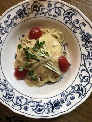 今日のお昼ご飯は納豆スパゲッティに。納豆、あまり得意じゃないけどひきわりだと気にならず。トマトは湯むきをさぼりました😅久しぶりで美味しかった🎶